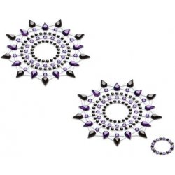 Lepítka GLORIA glittering jewelry black and purple 2 ks