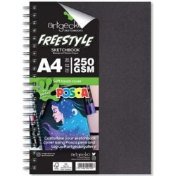 Artgecko skicák 250g Freestyle Posca A4 na výšku 30 bílých listů