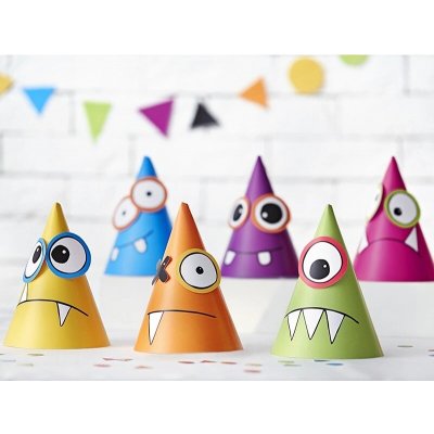 Partydeco Monsters Čepičky na party papírové 6 ks – Zboží Mobilmania
