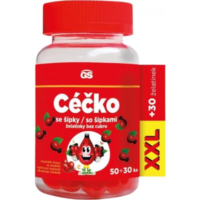 GS Céčko se šípky želatinky bez cukru XXL 50 + 30 kusů – Hledejceny.cz
