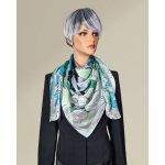 hedvábný šátek Chameleon v tyrkysovémmodrém a zeleném odstínu – Zboží Mobilmania