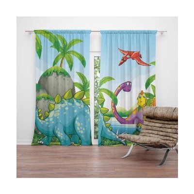 Sablio Závěs Dinosauři 3: 2ks 140x250cm – Hledejceny.cz