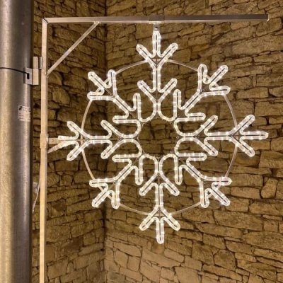 DECOLED Easy Fix 2D LED světelná vločka X, Ø 85 cm, teple bílá, sada na veřejné osvětlení, hliník – Hledejceny.cz