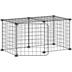 zahrada-XL 8panelová ohrádka pro zvířata s dvířky černá 35 x 35 cm ocel – Hledejceny.cz