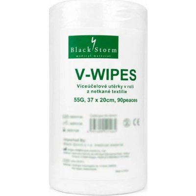 Black Storm V-Wipes, víceúčelové utěrky v roli z netkané textilie, 55G, 37 x 20 cm – HobbyKompas.cz