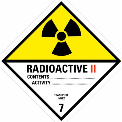 ADR třída 7 - Radioaktivní látky kategorie II samolepící vinylová fólie 250x250 mm – Hledejceny.cz