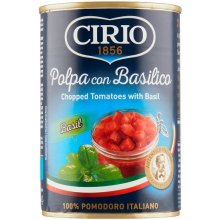 Cirio Loupaná krájená rajčata v rajčatové šťávě s bazalkou 400g