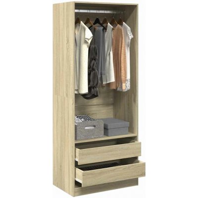 Šatní skříň dub sonoma 80 x 50 x 200 cm kompozitní dřevo - 11461.3307749 – Zboží Dáma