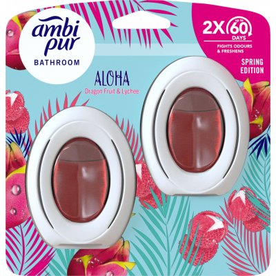 Ambi Pur osvěžovač vzduchu do koupelny Aloha Dragon Fruit & Lychee 2 x 8 ml – Zboží Dáma