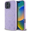 Pouzdro a kryt na mobilní telefon Apple Guess Saffiano Peony Stamp MagSafe pro iPhone 16 Pro Purple