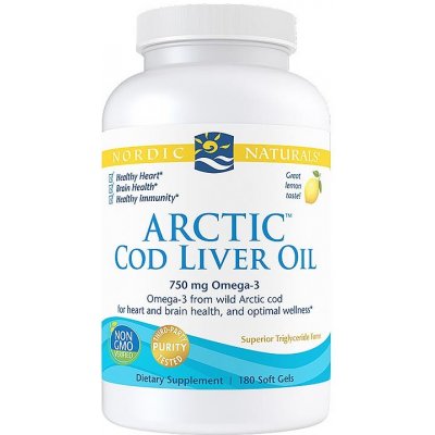 Nordic Naturals Arktický olej z tresčích jater 750 mg 180 měkkých kapslí – Hledejceny.cz