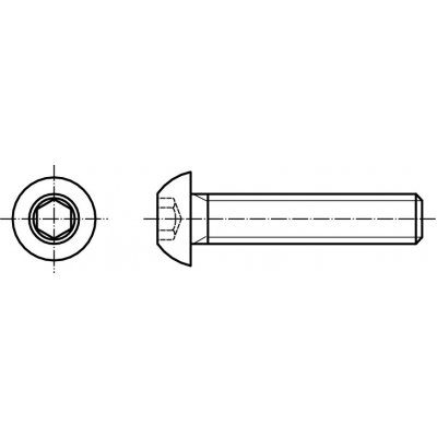 PROFISTYL ISO 7380 INBUS (IMBUS) šroub půlkulatá hlava vnitřní šestihran BUTTON nerez A2 Varianta: ISO 7380 inbus půlkulatý BUTTON A2 M08x030 – Zboží Mobilmania