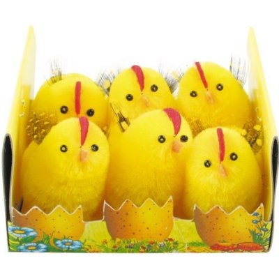 Velikonoční dekorace kuřátka plyšová s peříčkem – Zboží Dáma