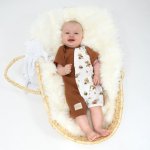 ESITO Letní overal pro miminko Veverka BIO mušelín rezavá – Zboží Dáma