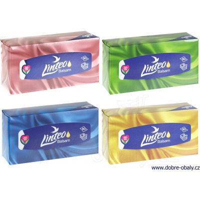 Linteo papírové kapesníčky s balzámem v krabičce 3-vrtsvé 90 ks – Sleviste.cz