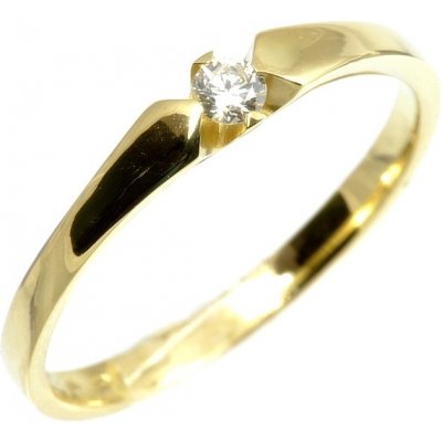 Šperky NM Zásnubní prsten s briliantem 1436 žlutá – Zboží Mobilmania