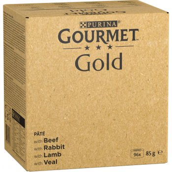Gourmet Gold Vydatná pěna hovězí králík jehněčí telecí 96 x 85 g