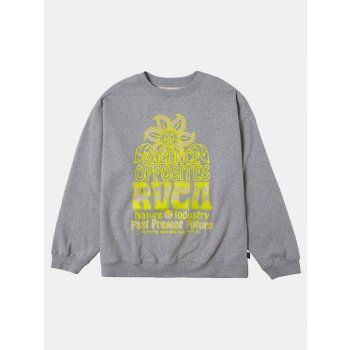 RVCA POSITIVE GROWTH HEATHER GREY skate mikina