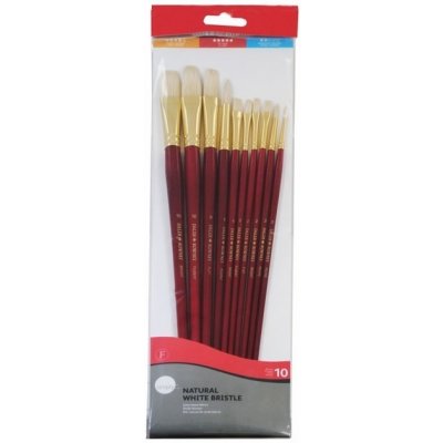 Štětce Daler Rowney Simply bílá štětina dlouhé, sada 10 ks – Zboží Dáma