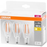 Osram LED žárovka E27 A60 7W 60W teplá bílá 2700K 3ks – Sleviste.cz