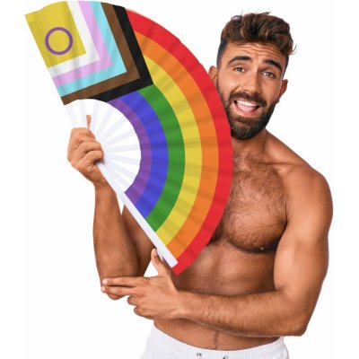 M Proud LGBTQR+ Fan velký vějíř s nápisem – Zboží Mobilmania