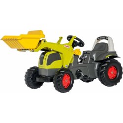 Rolly Toys Šlapací traktor Claas s čelním nakladačem a přívěsem