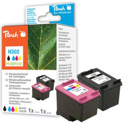 Peach HP PI300-657 | Sada Multi-pack inkoustových náplní, kompatibilních s č 302, černá + barevná – Hledejceny.cz