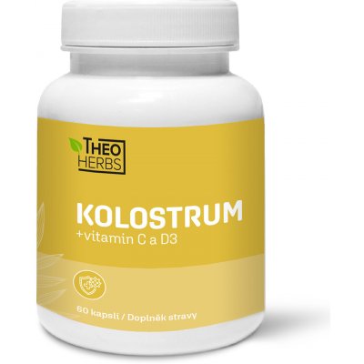 Theo Herbs Kolostrum + vitamin C a D3 60 kapslí