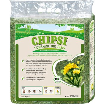 Chipsi Sunshine Bio Plus horské luční seno bio pampeliška 3 x 0,6 kg