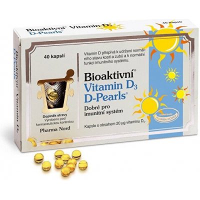 PharmaNord Bioaktivní Vitamín D3 D Pearls 40 kapslí