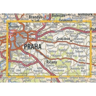 KČT 37 Okolí Prahy východ - nástěnná turistická mapa 90 x 60 cm Varianta: mapa v dřevěném rámu, Provedení: Ticiago černý – Zboží Dáma