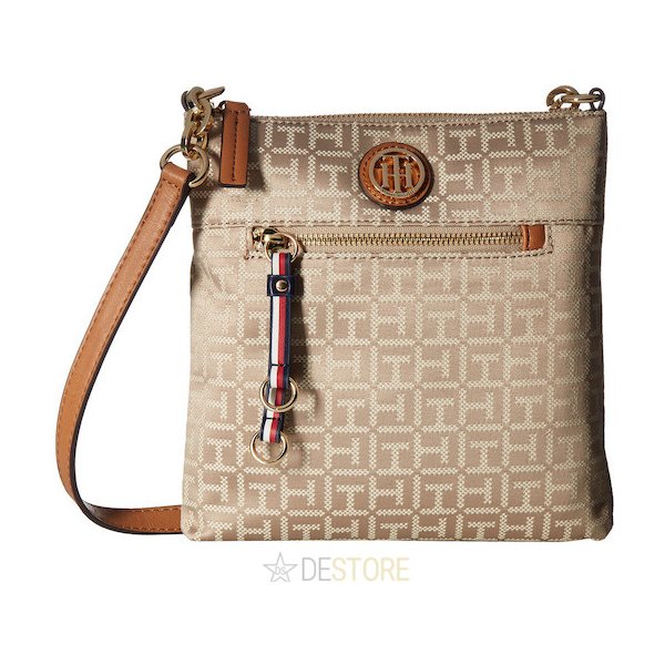 Kabelka Tommy Hilfiger Kiara North South crossbody Khaki Tonal