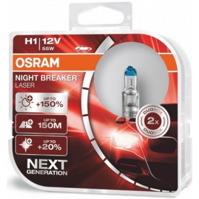 Osram Night Breaker Laser H1 P14,4S 12V 55W 64150NL-HCB – Zboží Mobilmania