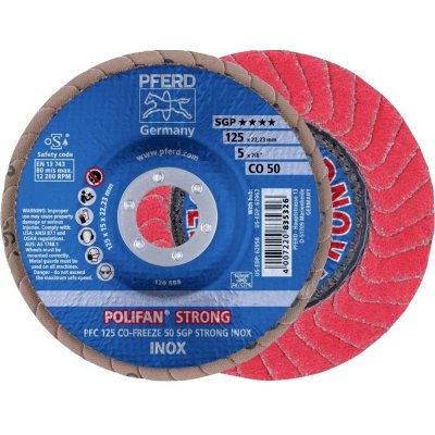 PFERD TOOLS 67789125 PFC 125 CO-FREEZE 50 SGP STRONG INOX vějířovitý brusný kotouč Průměr 125 mm Ø otvoru 22.23 mm Slitina na bázi kobaltu, Slitina na bázi – Zboží Dáma