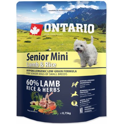 Ontario Senior Mini Lamb & Rice 0,75 kg – Zboží Mobilmania