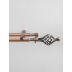 MKLuzkovinyCZ Garnýž dvouřadá Davide - stará mosaz 160 - 300 cm – Zboží Mobilmania