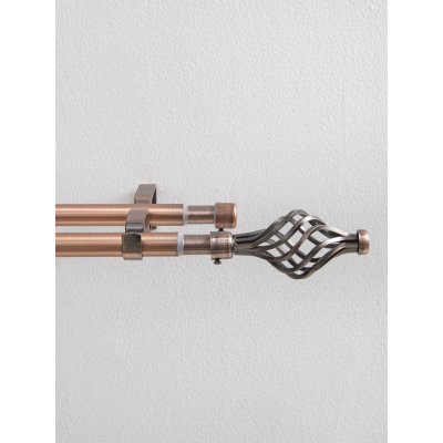 MKLuzkovinyCZ Garnýž dvouřadá Davide - stará mosaz 160 - 300 cm – Zboží Mobilmania