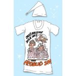 Probuď se noční košile krátký rukáv s čepičkou bílá – Zboží Mobilmania