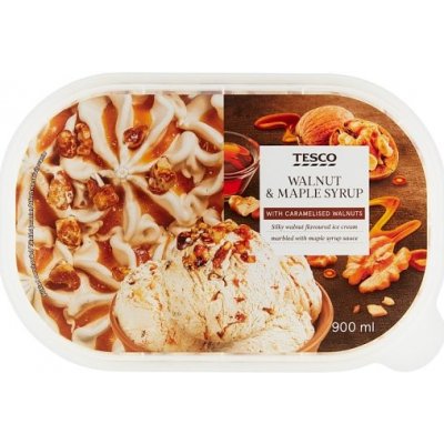 Tesco Mražený krém s příchutí vlašských ořechů s polevou s javorovým sirupem 900ml – Hledejceny.cz