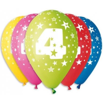 SMART Balónky potisk čísla 4 v bal. 30 cm – Hledejceny.cz