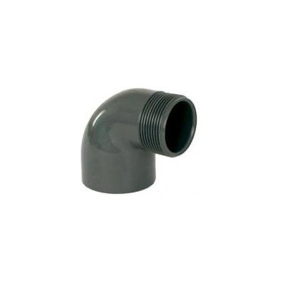 Vagnerpool PVC koleno - úhel 90° - 50mm s vnějším závitem 1 a 1/2" (6/4")