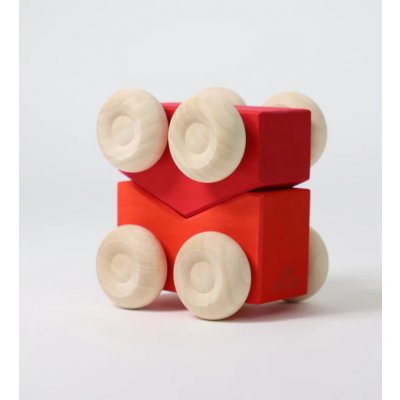 Grimm's Stohovací autíčka 2ks červené – Zboží Mobilmania