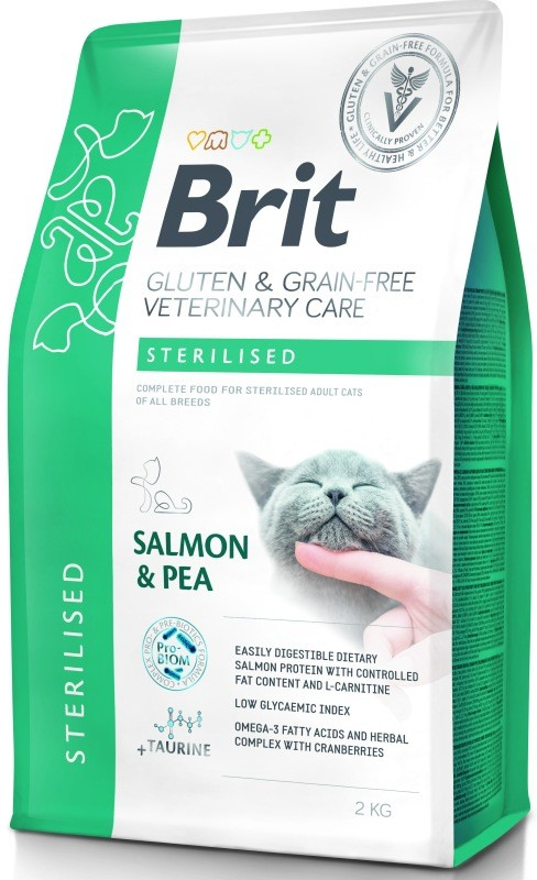 Brit Veterinary Diets Cat GF Care Sterilised 2 kg