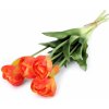 Květina Prima-obchod Umělá kytice tulipán, barva 4 oranžová červená