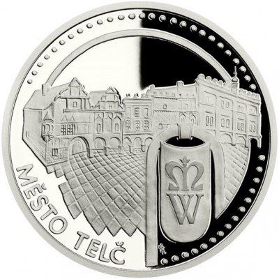 Česká mincovna platinová mince UNESCO Telč historické centrum proof 1 oz