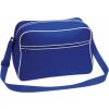 Taška  BagBase sportovní retro taška přes rameno 18 l modrá královská bílá 40 x 28 x 18 cm
