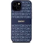 DKNY PU Leather Repeat Pattern Tonal Stripe pro iPhone 15 Blue – Zboží Mobilmania