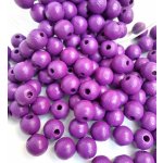 Detoa dřevěné korálky fialové 8 mm 10 ks – Zboží Mobilmania