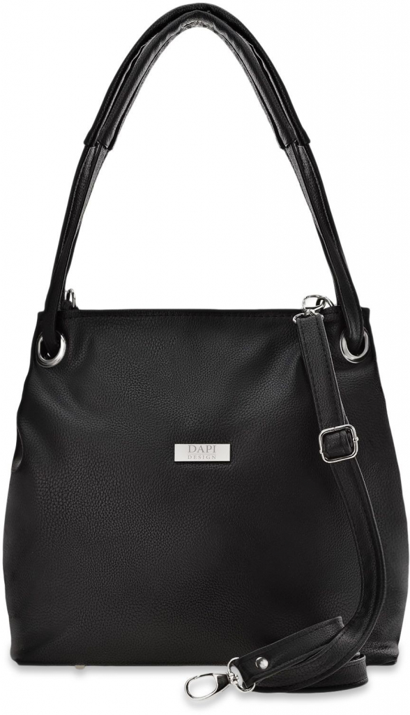 Velká klasická dámská kabelka prostorná volná dvoukomorová taška přes rameno shopper bag a4 černá