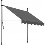 Tectake Upínací markýza s ruční klikou, výškově nastavitelná 200 x 180 cm, černá/šedá – Sleviste.cz